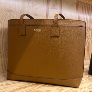 Burberry Cognac Leather Tote Bag london
